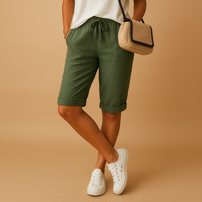 Pantalon capri aéré avec taille élastique pour femmes | Lotte