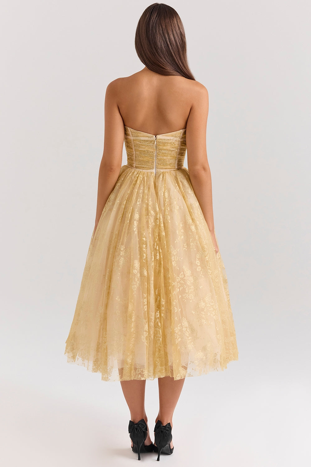 Millie | Robe corset dorée