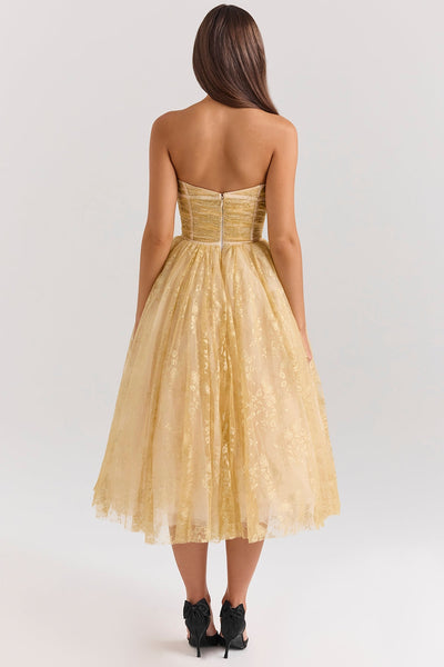 Millie | Robe corset dorée