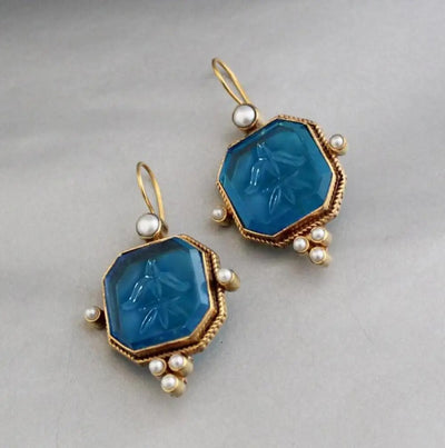 Naéla™ | Boucles d’oreilles pierre verte et perle