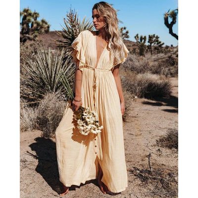 Robe longue Ibiza de Solana en crème