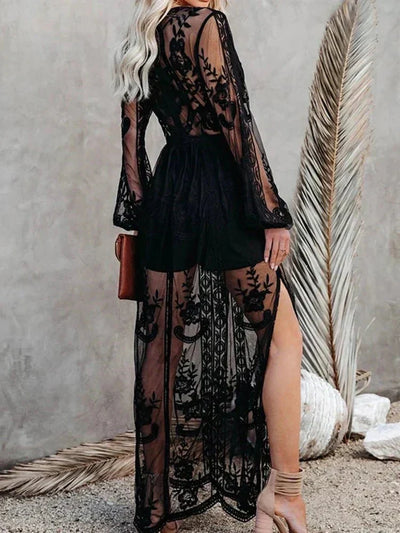 Mabyn - Robe longue en dentelle bohème intemporelle pour femme