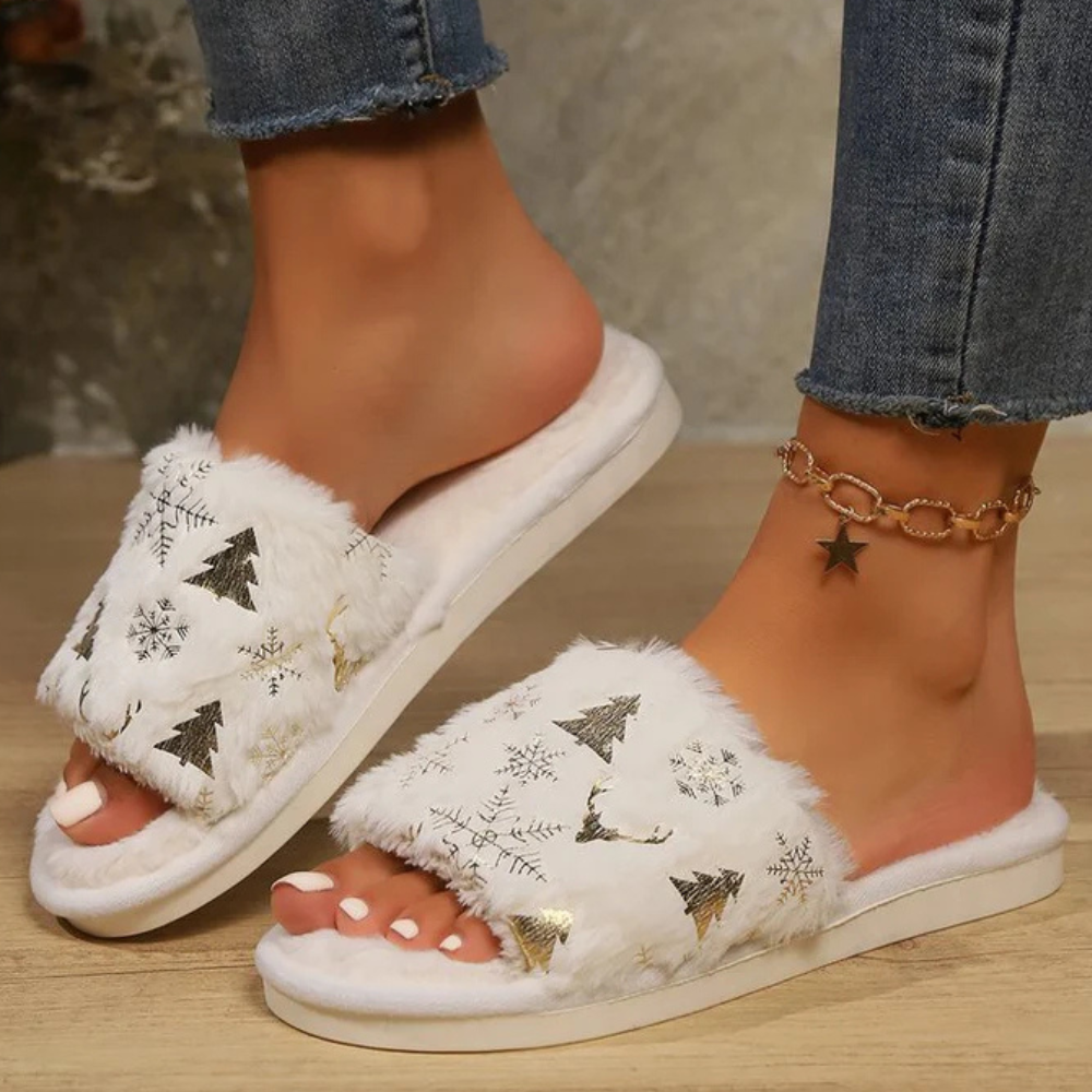 GABBIE - Pantoufles Confortables Les Fêtes pour Femmes