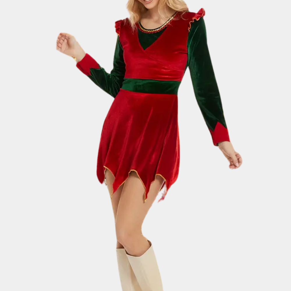 CHARLIZE - Robe de Lutin de Noël pour Femmes