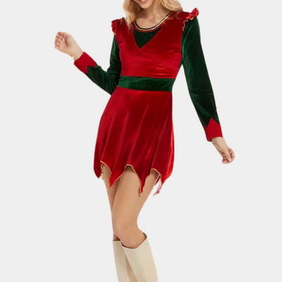 CHARLIZE - Robe de Lutin de Noël pour Femmes
