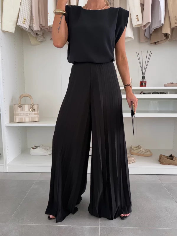 Maruja™ | Pantalon Large Plissé Élégant