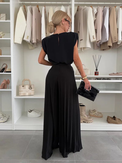 Maruja™ | Pantalon Large Plissé Élégant