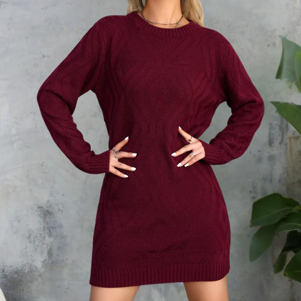 JANNIE - Robe Tricotée à Manches Longues pour Femmes