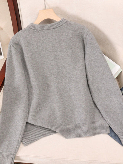 Olivia - Cardigan boutonné à col ras du cou pour femmes