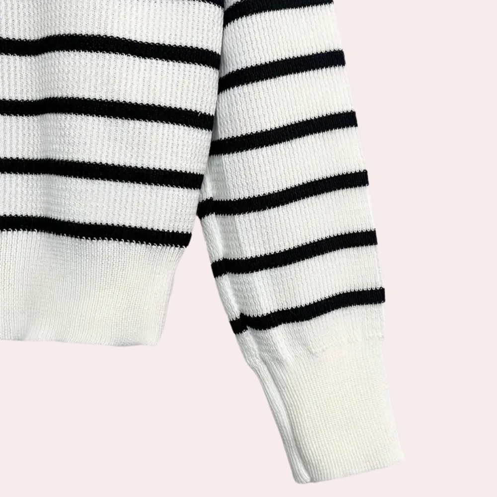 OLIVEA - Pull à Col avec Rayures pour Femmes