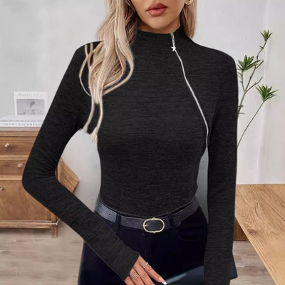 MICAELA - Pull-over à Zip Oblique Moderne pour Femmes