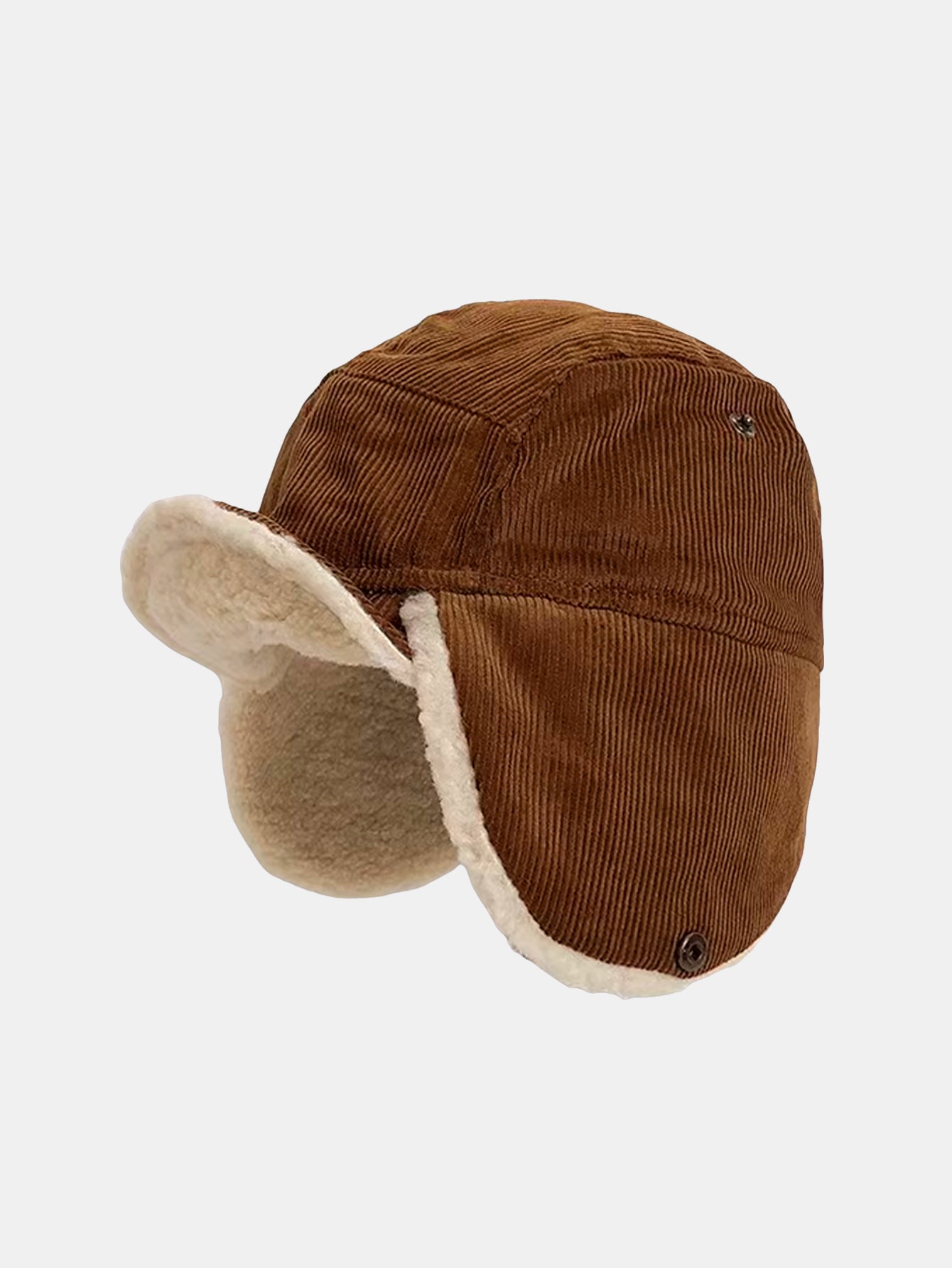 Casquette de baseball rétro en velours côtelé avec oreillettes
