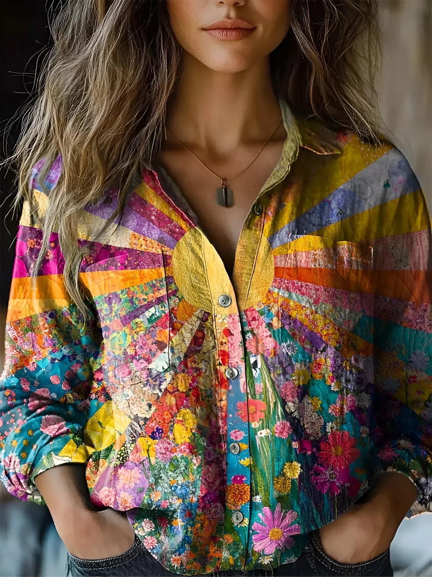 Tineke - Blouse rayonnante de tournesols