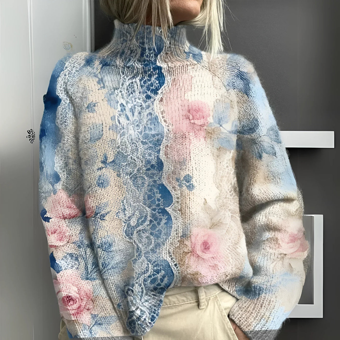 Lieke - Pull col roulé tricoté chaud