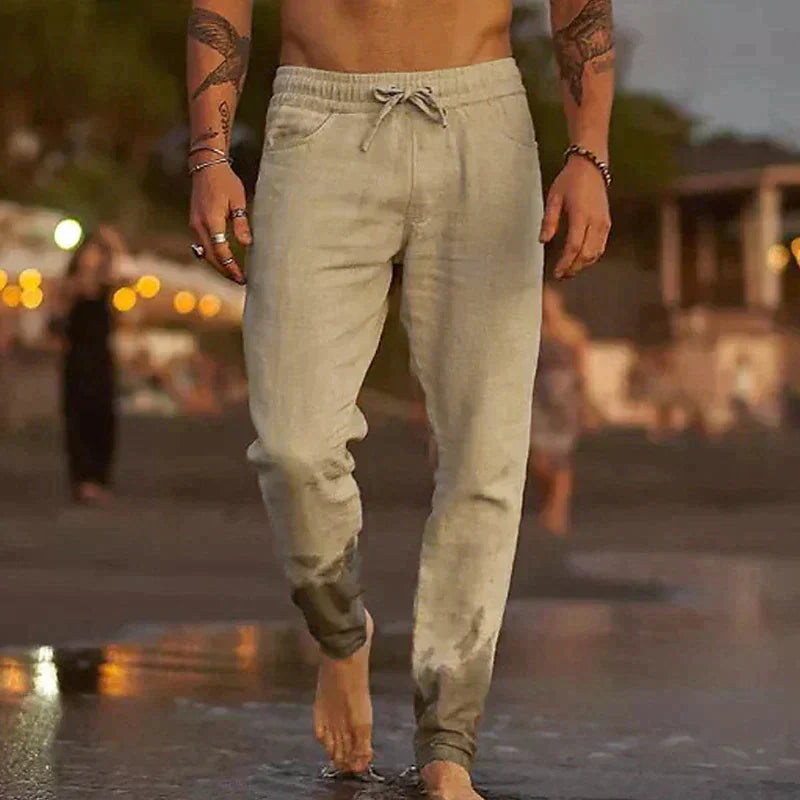 Kaiser – Pantalon en Lin Confortable et Décontracté pour Hommes