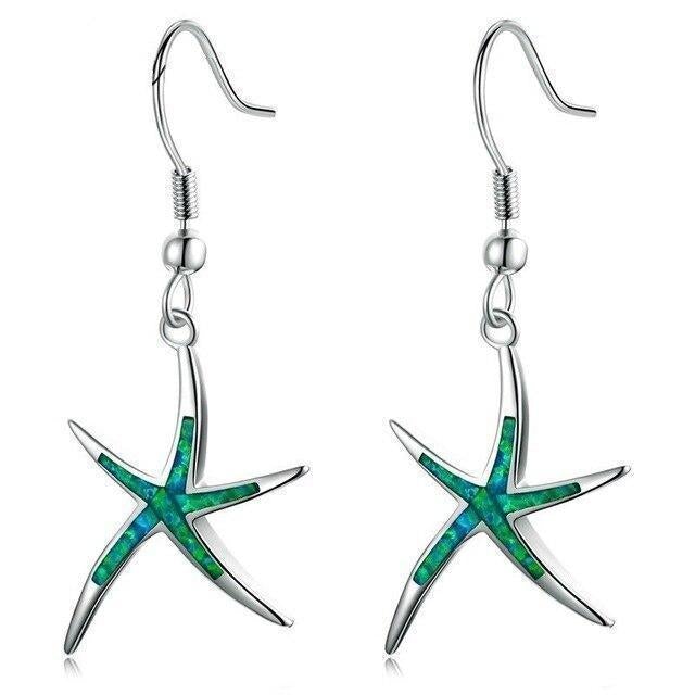 Boucles d'oreilles en opale et argent