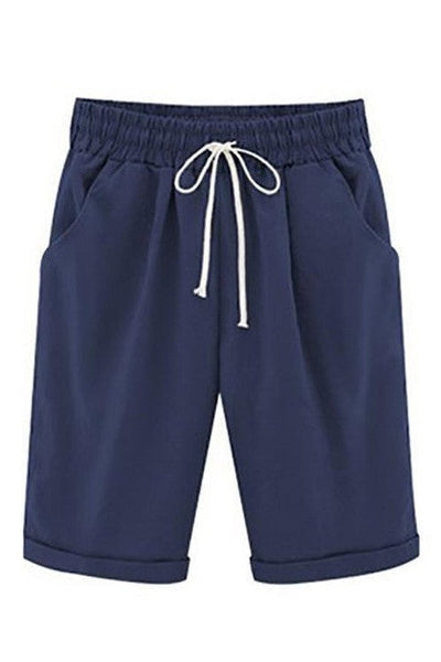 Short femme décontracté – Coupe ample – Taille élastique à cordon – Tissu respirant – Poches latérales