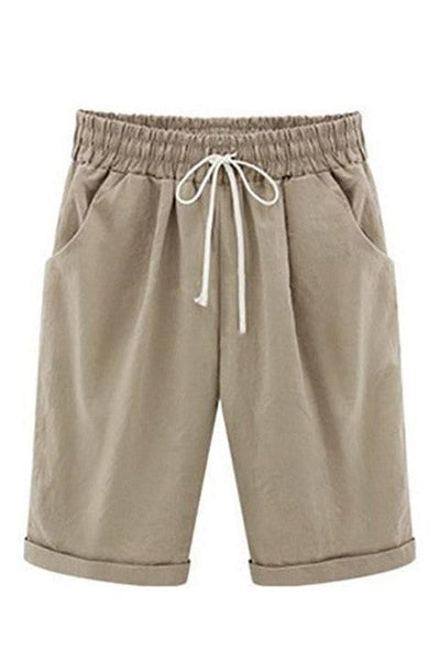 Short femme décontracté – Coupe ample – Taille élastique à cordon – Tissu respirant – Poches latérales