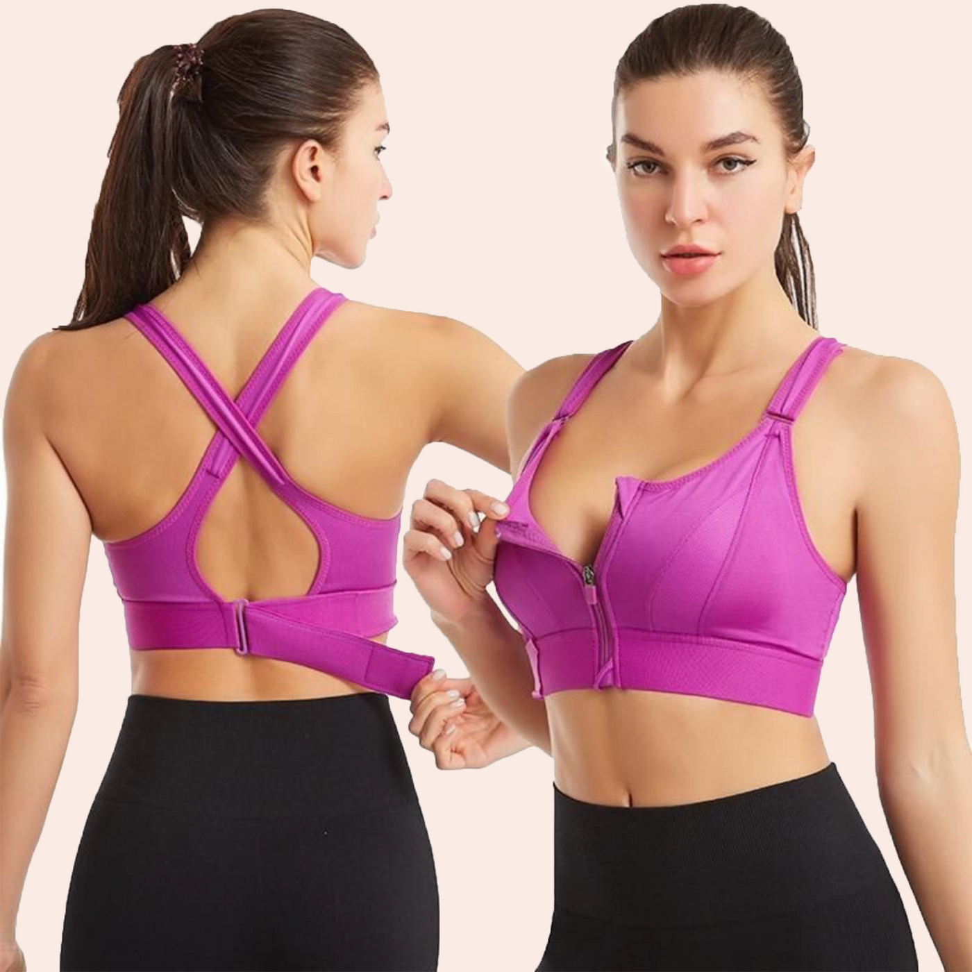 LIORA | Soutien-gorge de sport ActiveFit avec fermeture éclair sur le devant