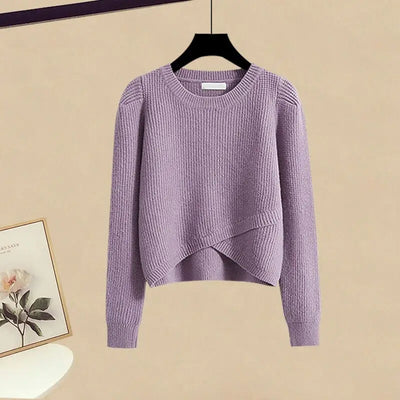 Erika™ - Ensemble Lounge en Pull Tricoté et Jupe Élégante