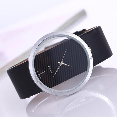 Montre Quartz Élégante à Cadran Transparent