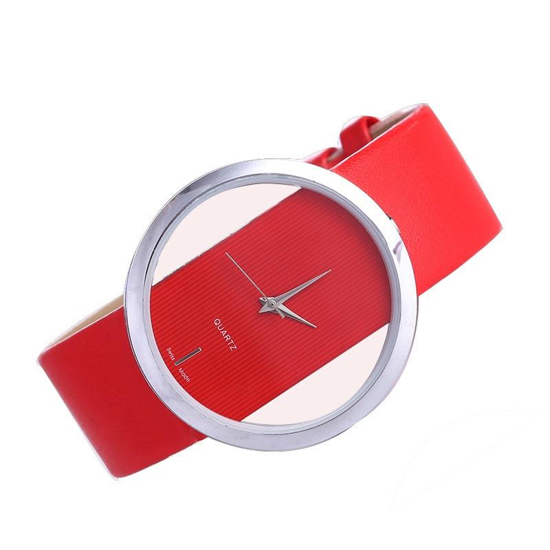 Montre Quartz Élégante à Cadran Transparent