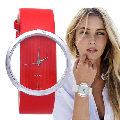 Montre Quartz Élégante à Cadran Transparent