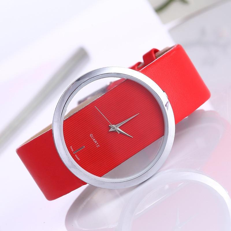 Montre Quartz Élégante à Cadran Transparent