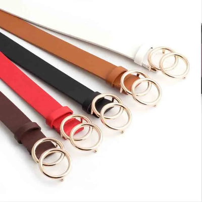 Aria - Ceinture élégante en cuir pour dames avec boucle en O stylisée