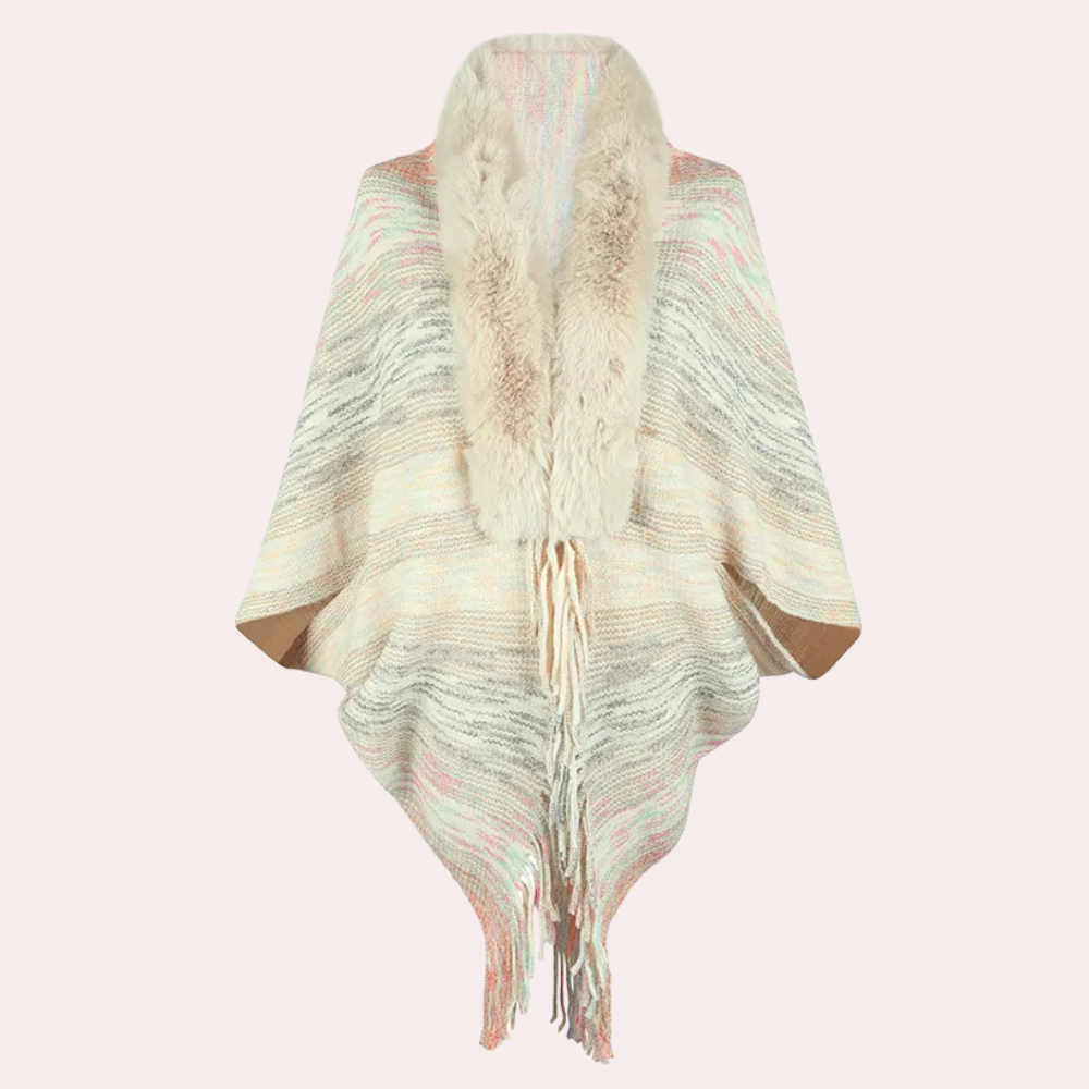 URSEL - Cape Élégante à Franges pour Femme