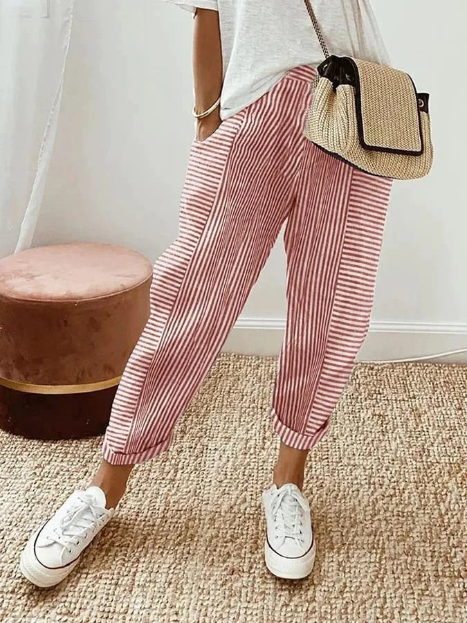 Lore™ | Pantalon Rayé Confort Élégant