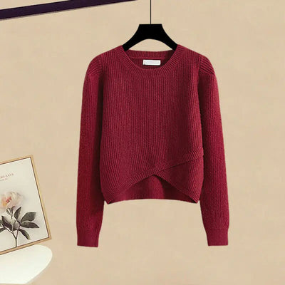 Erika™ - Ensemble Lounge en Pull Tricoté et Jupe Élégante