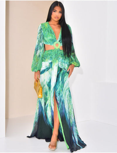 Durchbrochene Voile-Kleid