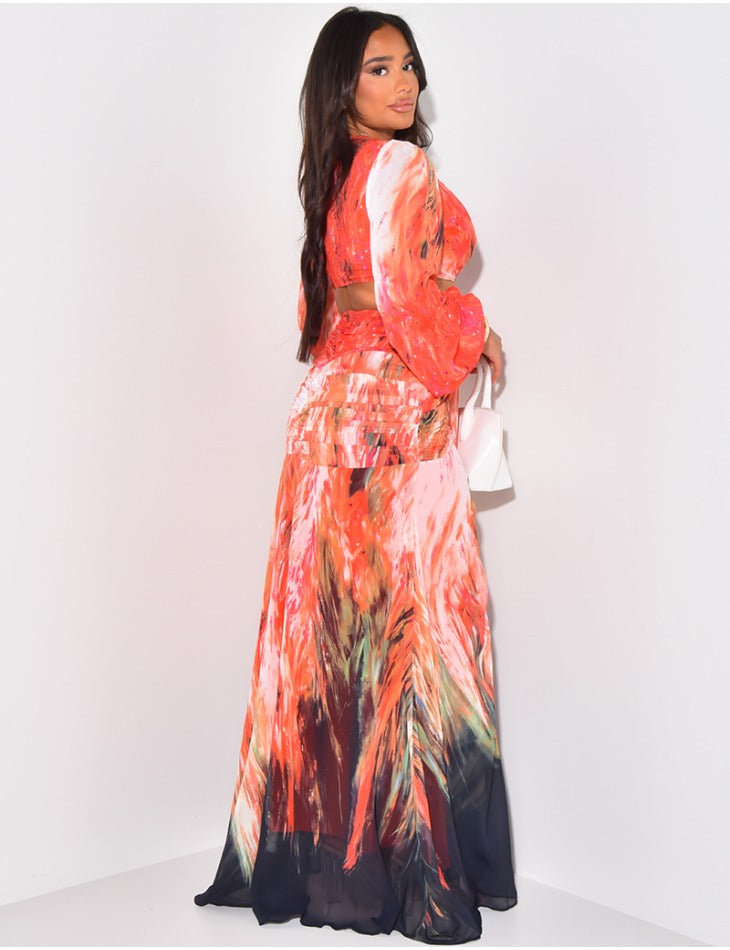 Durchbrochene Voile-Kleid