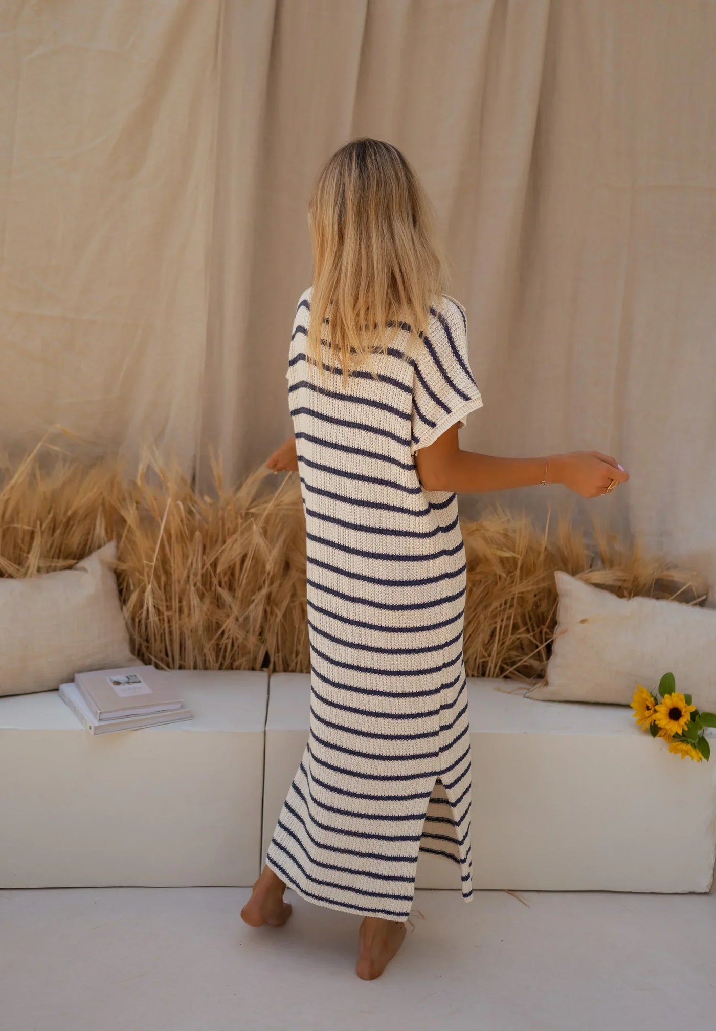 Sophia™ | Robe d'été rayée tricotée
