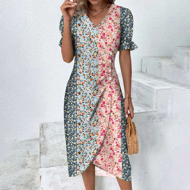 Robe d'été pour femmes à motifs multicolores