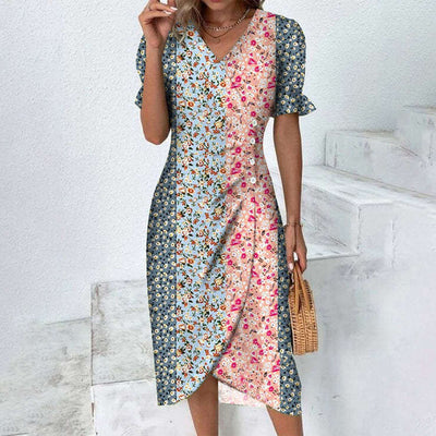 Robe d'été pour femmes à motifs multicolores