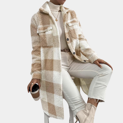 ZELIA - Manteau Moderne en Peluche pour Femmes