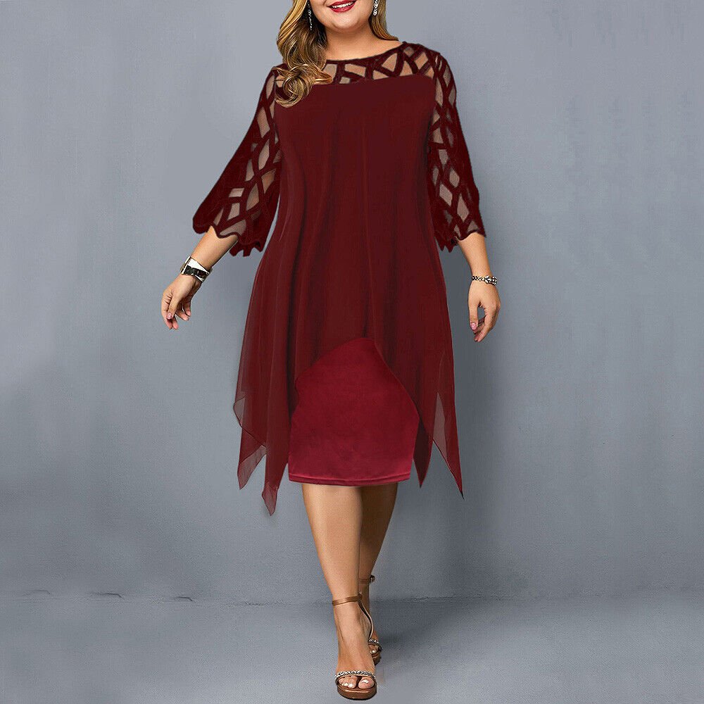 Léa - Robe Midi Fluide Grande Taille