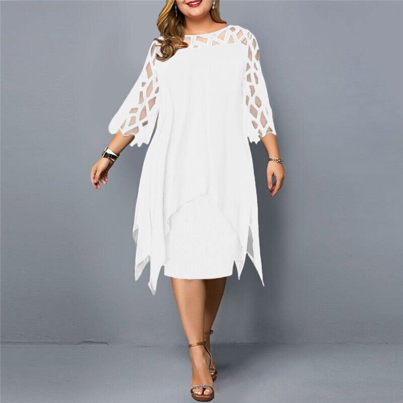 Léa - Robe Midi Fluide Grande Taille