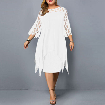 Robe Élégante | Manches Ajourées | Détails Fluides