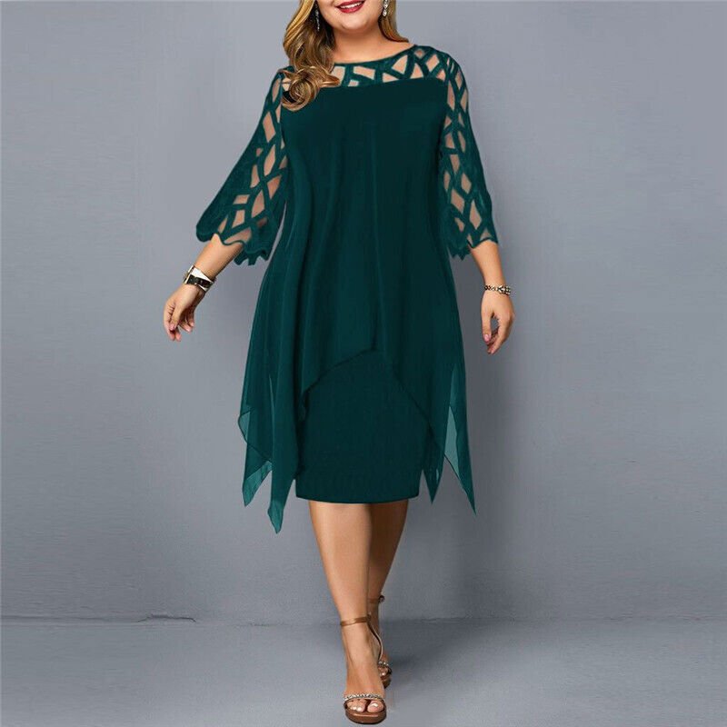 Léa - Robe Midi Fluide Grande Taille