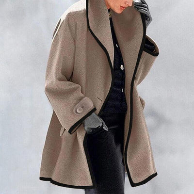 Cape Chic | Laine Mélangée | Détail Contrasté