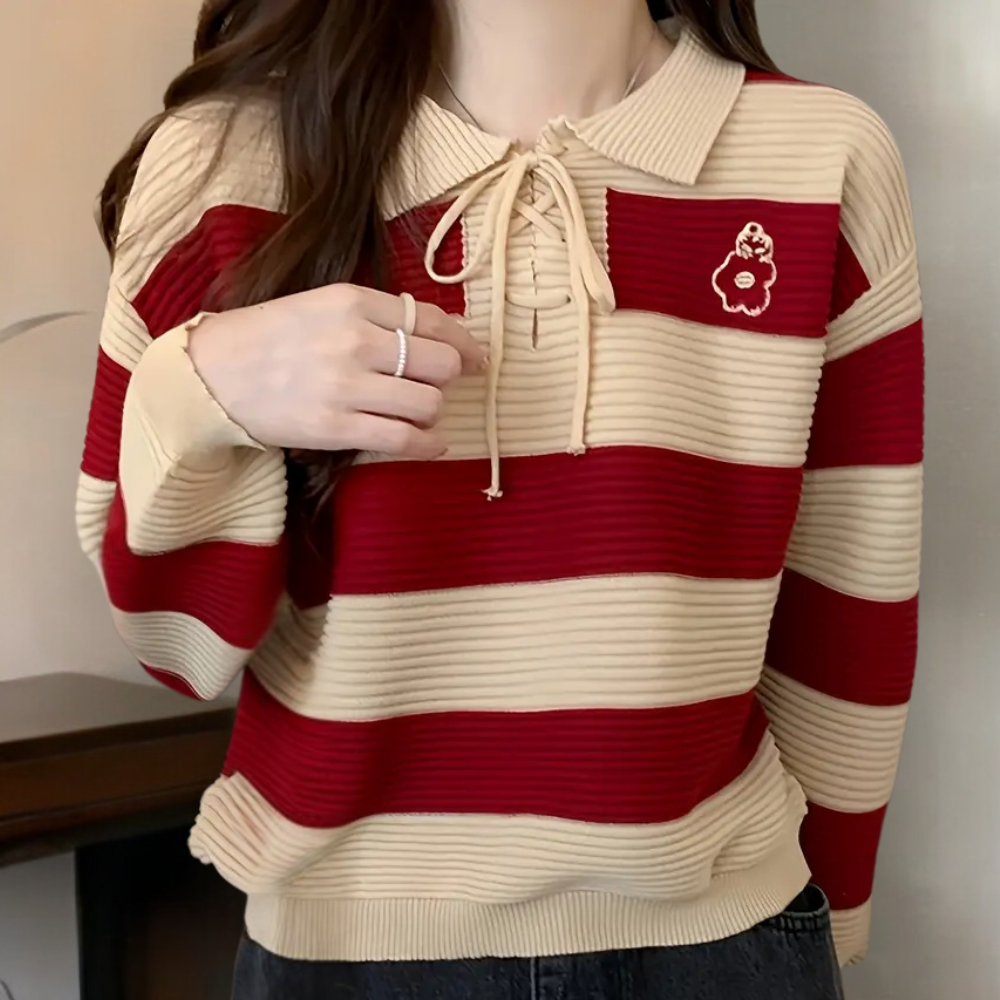 NOELY - Pull à Rayures d'Automne pour Femmes