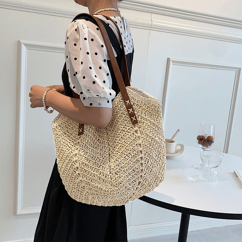 Liora sac fourre-tout en paille tressée