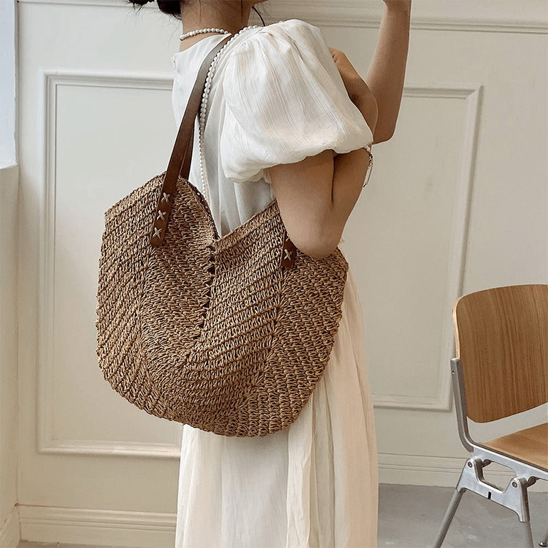 Liora sac fourre-tout en paille tressée
