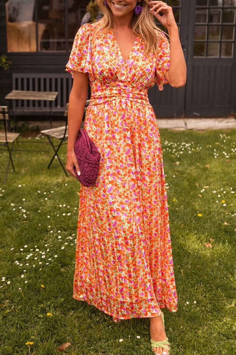 Robe longue élégante fleuri