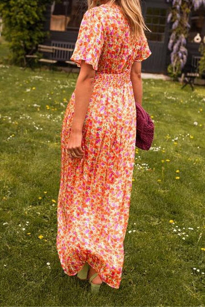 Robe longue élégante fleuri