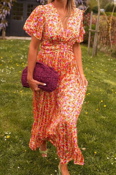 Robe longue élégante fleuri