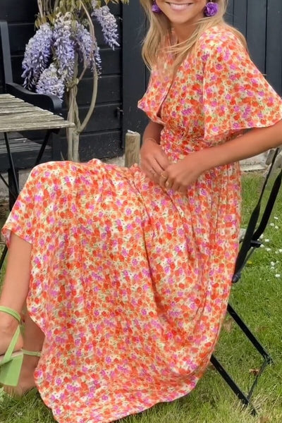 Robe longue élégante fleuri